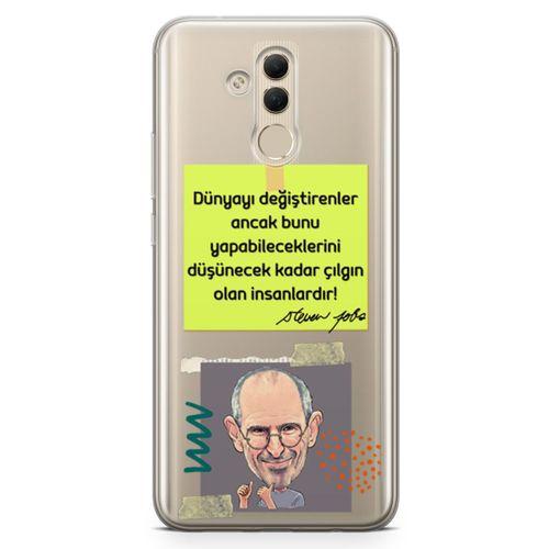 Huawei Mate 20 Lite Kılıf Caps Steve Jobs Arka Kapak Koruma Desenli Full Koruyucu