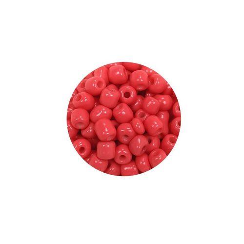 Dökme Cam Kum Boncuk Büyük Boy (6/0) 4 mm - 60 Gram - Açık Kırmızı - BNC125