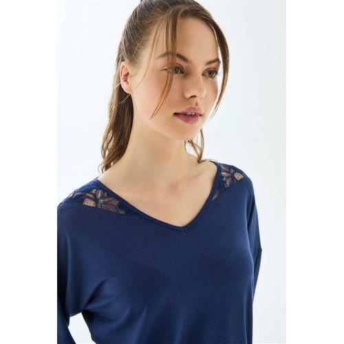 Kadın Uzun Kol T-shirt Ve Pantolon Pijama Takımı