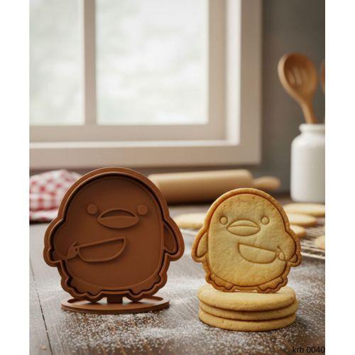 Mizah Temalı Penguen Kurabiye Kalıbı – Çift Parça Hamur Kesici, Şeker Hamuru ve Oyun Hamuru İçin