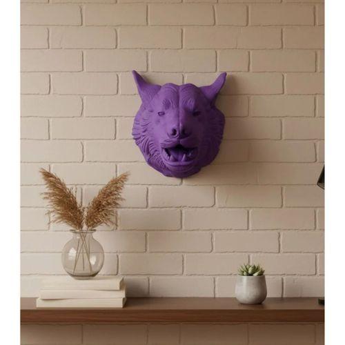 Özel Seri Mor Kurt Duvar Süsü Hediyelik Dekoratif Asılabilir Heykel