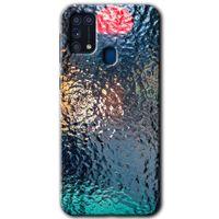 MRCİLETİSİM Samsung Galaxy M31 Kılıf Baskılı Kapak - Blur Cam + 5D Tam Kaplayan Cam