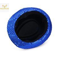 Disko Star Mavi Payetli Fötr Şapka Yetişkin Boy