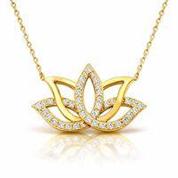 Gümüş Gold Lotus Çiçeği Kadın Kolye
