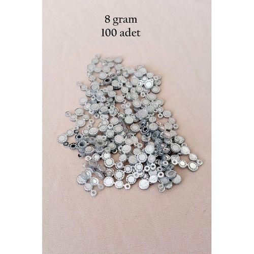 Oya Abiye Bileklik Kolye Pleksi Metalik Plastik Pul Gümüş Renk 8 gram 100 adet - BNC500