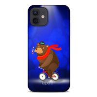 Apple iPhone 12 Kılıf FunnyMaX (43) Thin Fit Kılıf Lacivert Ayılı