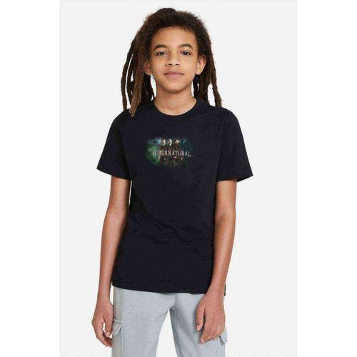 Supernatural Fear Baskılı Unisex Çocuk Siyah T-shirt
