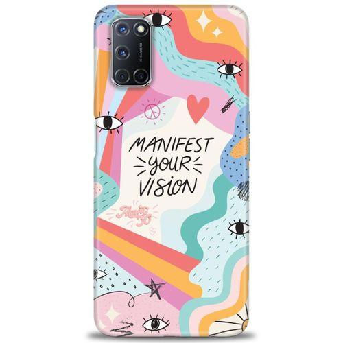 Oppo A92 Kılıf HD Baskılı Kılıf - Manifest Your Vision + Tam Ekran Koruyucu