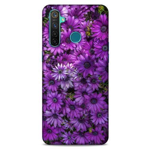 Realme 5 Pro Uyumlu Kılıf Mor Delisi (39) Liquid Crystal Kılıf Çiçekler