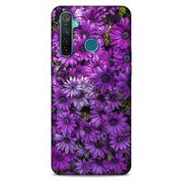Realme 5 Pro Uyumlu Kılıf Mor Delisi (39) Liquid Crystal Kılıf Çiçekler
