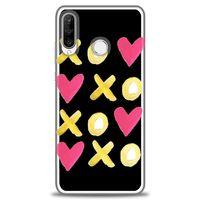 Huawei P30 Lite Kılıf HD Baskılı Kılıf - XOXOXO + Tam Ekran Koruyucu