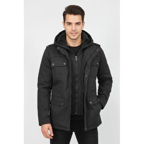 Erkek Spor Kanvas Kapüşonlu Parka 85133 BGL-ST04882
