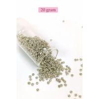 Dökme Cam Kum Boncuk (8/0) 3 mm - 20 Gram - Parlak Gümüş - BNC147