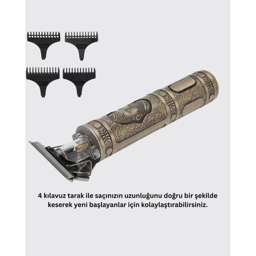 4 Kılavuz Taraklı Profesyonel Saç Ve Sakal Kesme Makinesi