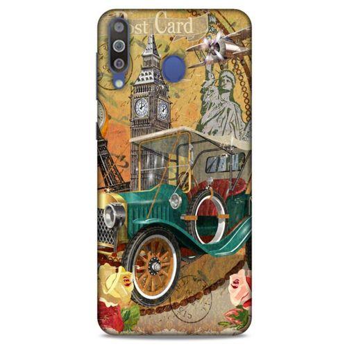 Retro (37) Desen Silicone Cover Renkli Samsung Galaxy M30 Kılıf