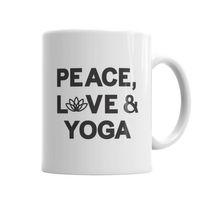 Peace Love İle Yogo Kupa Bardak Porselen