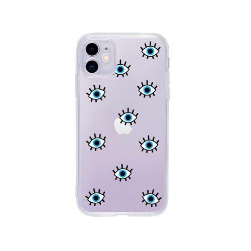 iPhone 11 Nazar Gözler Desenli Premium Şeffaf Silikon Kılıf