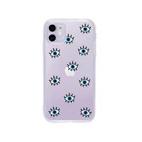 iPhone 11 Nazar Gözler Desenli Premium Şeffaf Silikon Kılıf