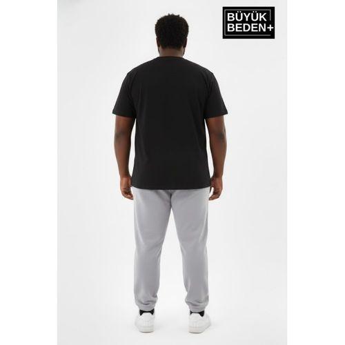 Erkek Büyük Beden BROOKLYN Baskılı Paça Lastikli Rahat Kesim Jogger İnce Eşofman Altı SPR26BEA951-2