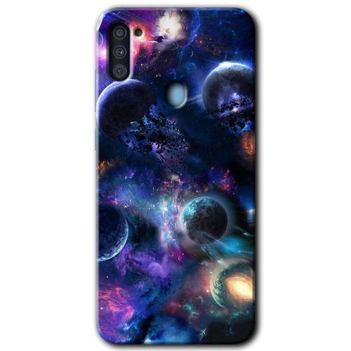 Potkal Hediye Fabrikası Samsung Galaxy A11 Kılıf HD Desen Baskılı Arka Kapak - Gezegen Karışımı