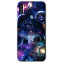 Potkal Hediye Fabrikası Samsung Galaxy A11 Kılıf HD Desen Baskılı Arka Kapak - Gezegen Karışımı