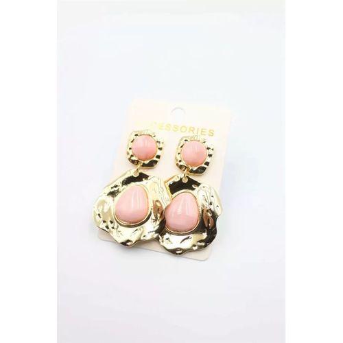 Taşlı Küpe - Pembe