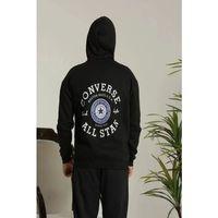 Unisex Kapüşonlu Üç İplik Oversize  Baskılı Sweatshirt - Siyah