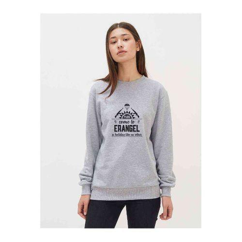 Pubg Come To Erangel Baskılı Gri Kadın Sweatshirt