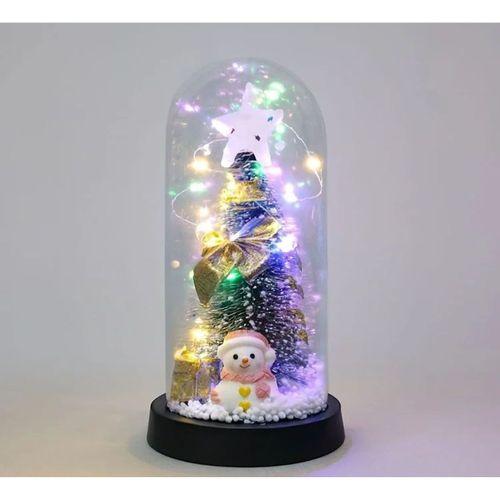 Yılbaşı Temalı Işıklı  Dekoratif Cam Fanus Alk5079