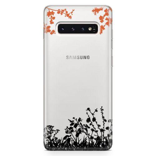 Samsung Galaxy S10 Plus Kılıf Ot Bahçesi Arka Kapak Koruma Desenli Full Koruyucu