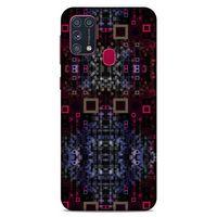 Lopard Samsung Galaxy M31 Uyumlu Kılıf PiXel (18) Telefon Kılıfları Siyah Kırmızı