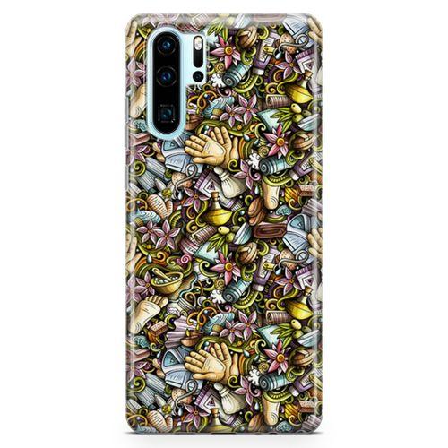 Huawei P30 Pro Kılıf Kozmetik Kişisel Bakım Doodle Arka Kapak Koruma Desenli Full Koruyucu