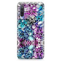 Xiaomi Mi 9 Kılıf Bankacı Doodle Arka Kapak Koruma Desenli Full Koruyucu