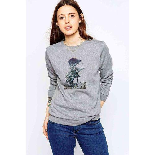 Shen Ji Chapter Baskılı Gri Kadın Sweatshirt