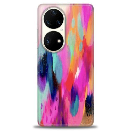 Huawei P50 Pro Kılıf HD Baskılı Kılıf - Yaldızlı Renkler + Tam Ekran Koruyucu