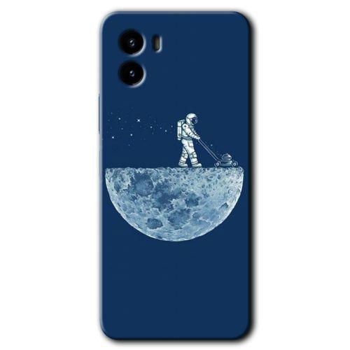 Vivo Y15s Kılıf HD Desen Baskılı Arka Kapak - Uzay İşçisi + Kırılmaz Cam