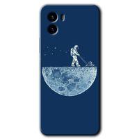 Vivo Y15s Kılıf HD Desen Baskılı Arka Kapak - Uzay İşçisi + Kırılmaz Cam