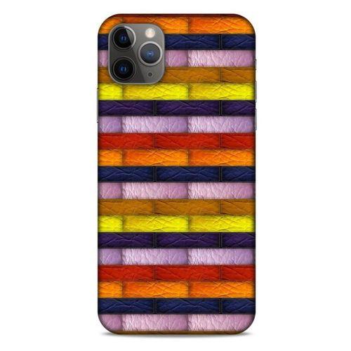 Apple Iphone 11 Pro Max Kılıf Patchwork (30) Silicone Case Şeker Pembe Sarı