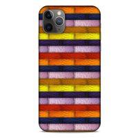 Apple Iphone 11 Pro Max Kılıf Patchwork (30) Silicone Case Şeker Pembe Sarı