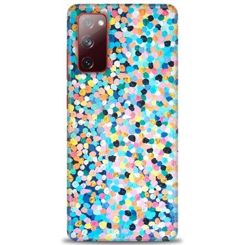 Samsung Galaxy S20 FE Kılıf HD Baskılı Kılıf - Renkli Benekler + Tam Ekran Koruyucu