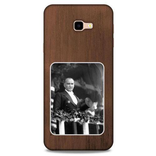 Samsung Galaxy J4 Plus Kılıf Atatürk (35) Fit Design Kılıf Kahverengi Duvar