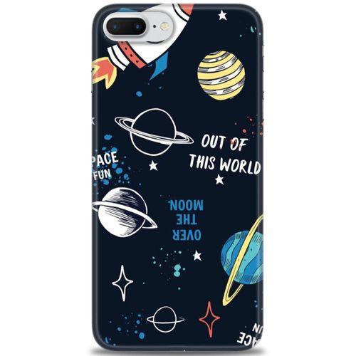 iPhone 8 Plus Kılıf HD Baskılı Kılıf - Space Fun + Tam Ekran Koruyucu