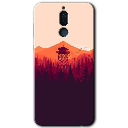 Huawei Mate 10 Lite Kılıf HD Desen Baskılı Arka Kapak - Gözlem Kulesi + Kırılmaz Cam
