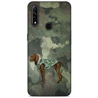 Oppo A31 Kılıf Köpek Kıyafetleri (49) Ultra Silikon Kılıf Kamuflaj Mont