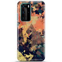 Lopard Huawei P40 Pro Uyumlu Kılıf Soyut Sanat (35) Baskılı Fit Design Kılıf