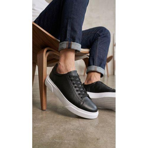 BLF-010 Erkek Sneaker Günlük Casual Spor Ayakkabı Siyah Beyaz Taban