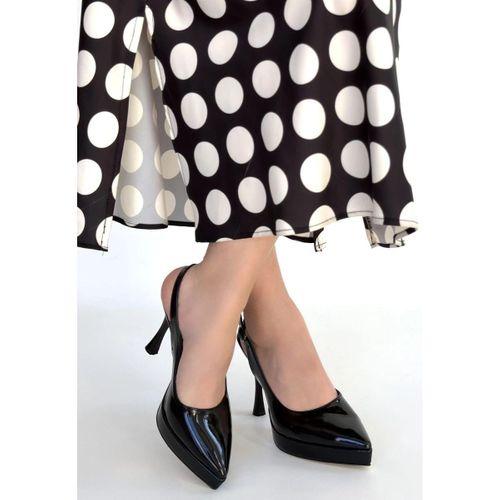 Arim Siyah Rugan Platform Topuk Ayakkabı