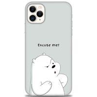 iPhone 11 Pro Max Kılıf HD Baskılı Kılıf - Excuse Me + Tam Ekran Koruyucu