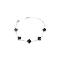 Vc Yonca Bileklik - Gümüş 11mm - Siyah