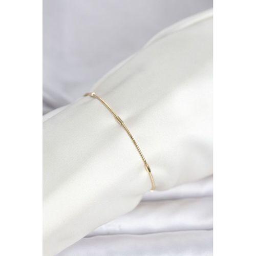 CM 14K Gold Renk Barlı Yılan Zincir Model Kadın Bileklik